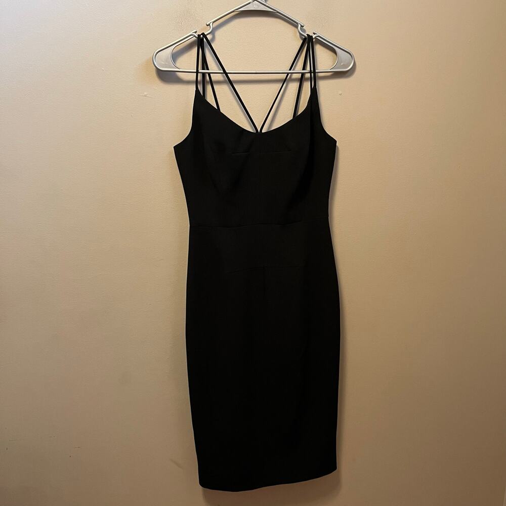 Black Halo Behati Black Mini Strappy Dress SZ 0 Little Black Dress‎ LBD New
